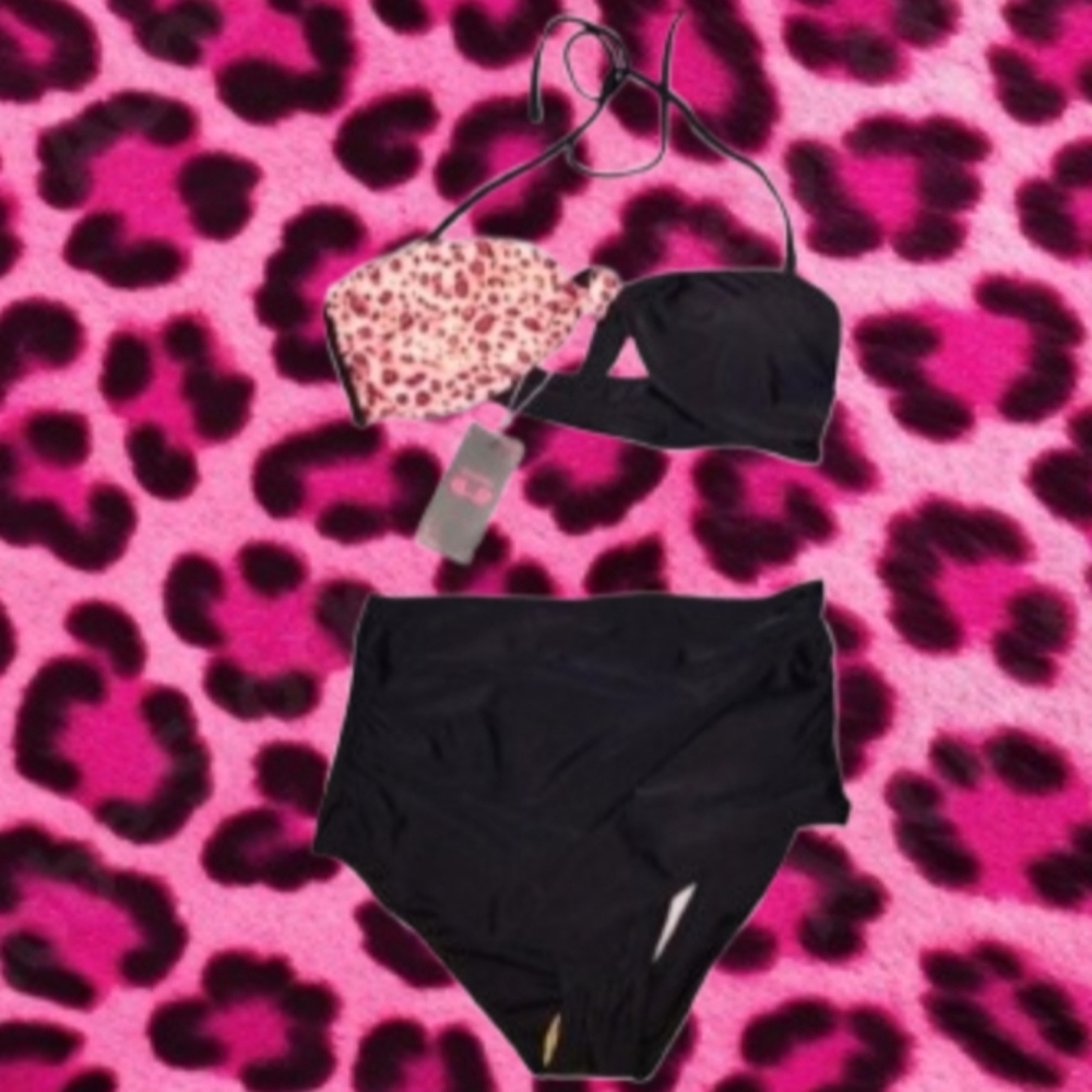 Split Cheetah Bikini